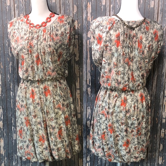 Candies Pleat Neck Poof Layer Skirt Dress - Picture 1 of 8